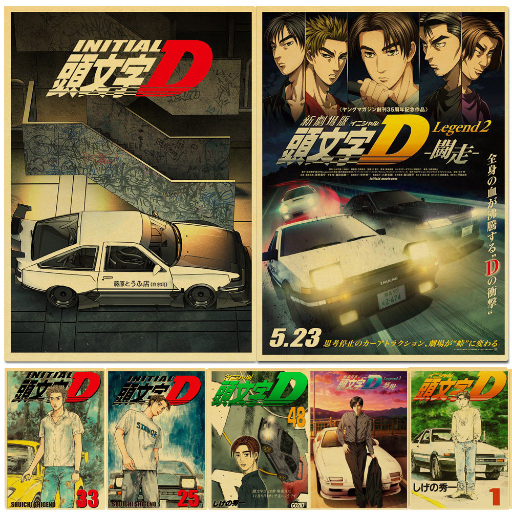 Initial D Anime Takumi Fujiwara Car Poster – Apparel By Enemy