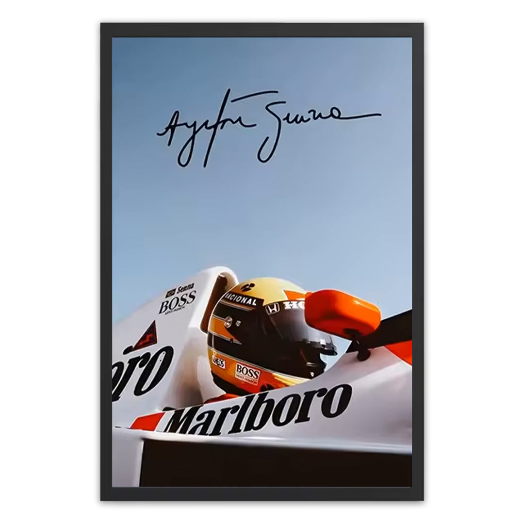 Ayrton Senna Signature F1 Poster