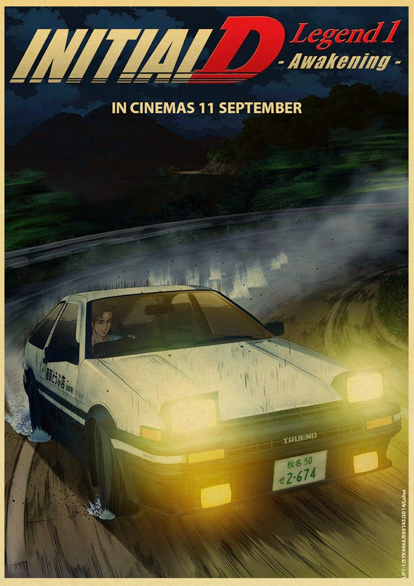 Initial D Anime Toyota AE86 Drift Car Poster – Apparel By Enemy
