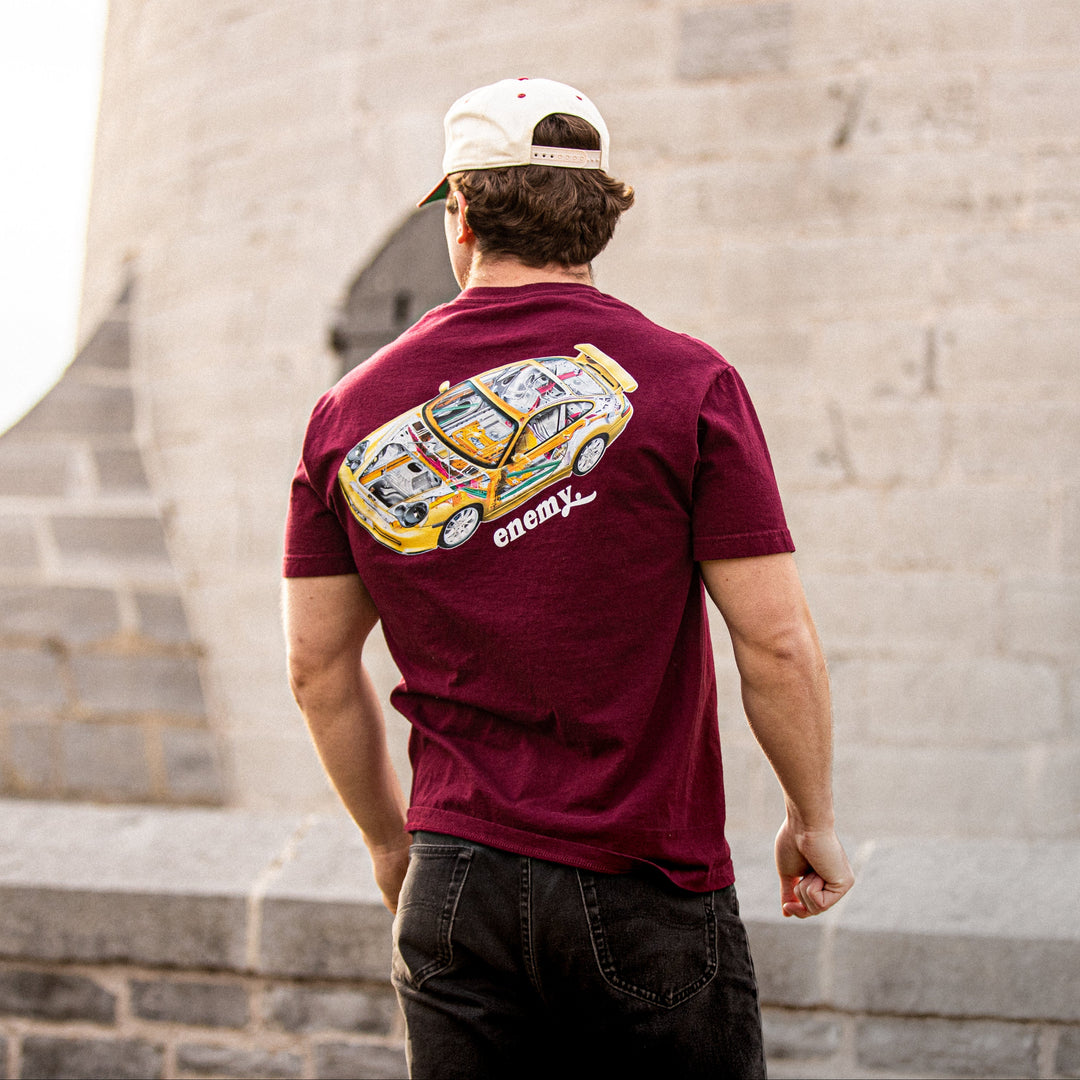 Porsche 911 XRay Tee (Burgundy)