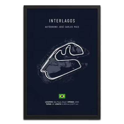 Interlagos Grand Prix F1 Track Poster