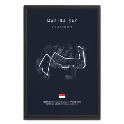 Marina Bay Grand Prix F1 Track Poster