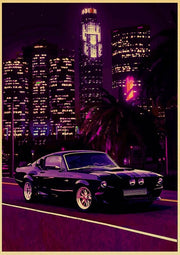 Retro Mustang Car Poster - Apparel By Enemy