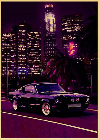 Retro Mustang Car Poster - Apparel By Enemy