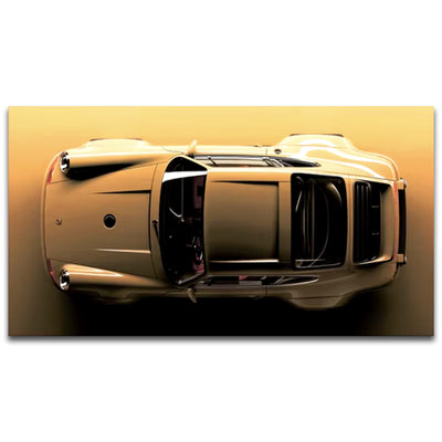 Golden Porsche 911 Widebody Canvas Wall Art