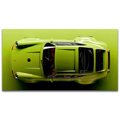 Lime Porsche 911 Widebody Canvas Wall Art