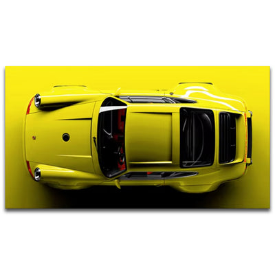 Yellow Porsche 911 Widebody Canvas Wall Art