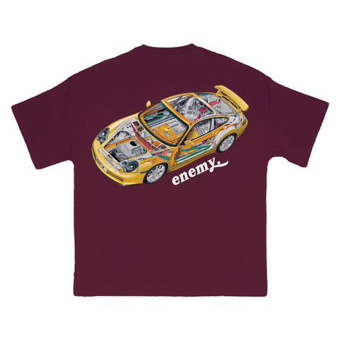 Porsche 911 XRay Tee (Burgundy)