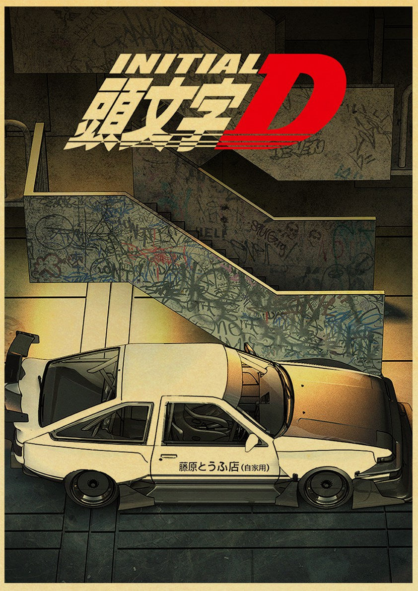Initial D Toyota AE86 Birds Eye Car Poster - Apparel By Enemy