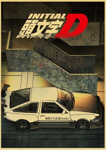 Initial D Toyota AE86 Birds Eye Car Poster - Apparel By Enemy