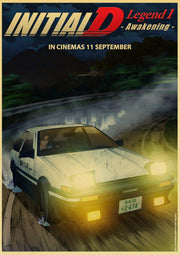 Initial D Anime Toyota AE86 Drift Car Poster - Apparel By Enemy